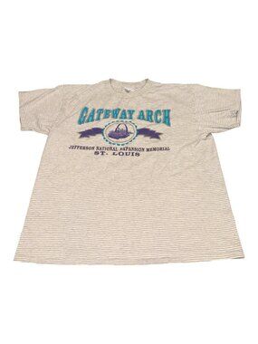 Vintage 90s Gateway Arch St. Louis Shirt Striped Size XL Travel Destination